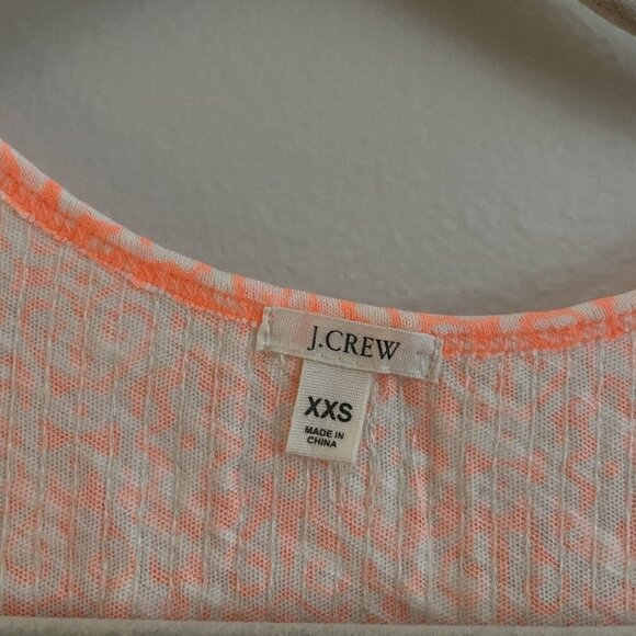 J Crew Style #67688 Women SZ XXS Coral/White Sequined Scoop Neck Tank Top NWT - Picture 4 of 8